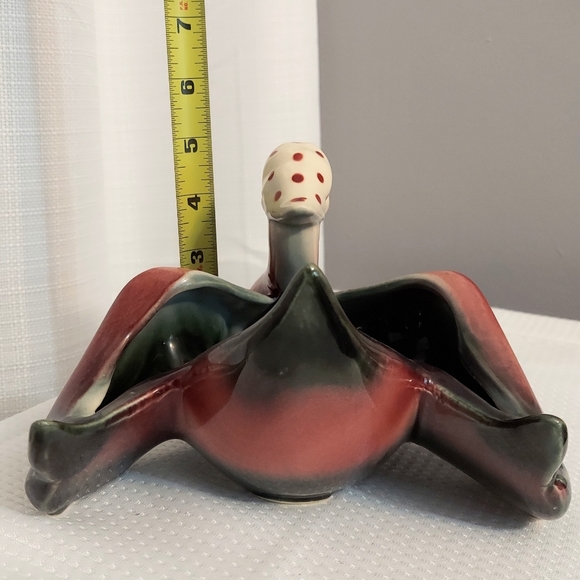 Hull Pottery Duck Planter Goose Bandana Spread Wings Art Deco 50s - Picture 4 of 7